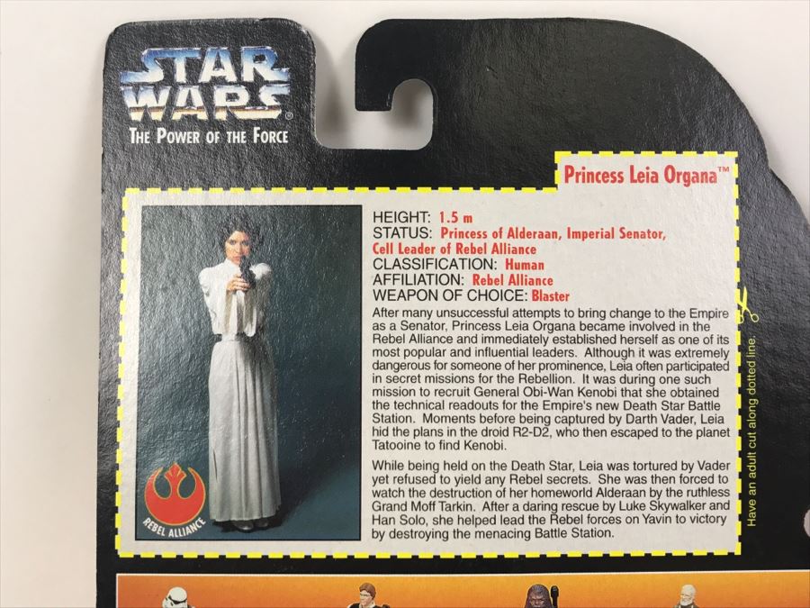 STAR WARS The Power Of The Force Princess Leia Organa Kenner Tonka Hasbro 1995 69570/69579 New On Card [Photo 9]