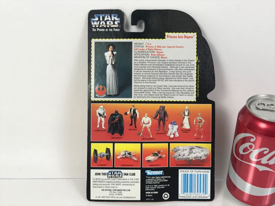 STAR WARS The Power Of The Force Princess Leia Organa Kenner Tonka Hasbro 1995 69570/69579 New On Card [Photo 8]