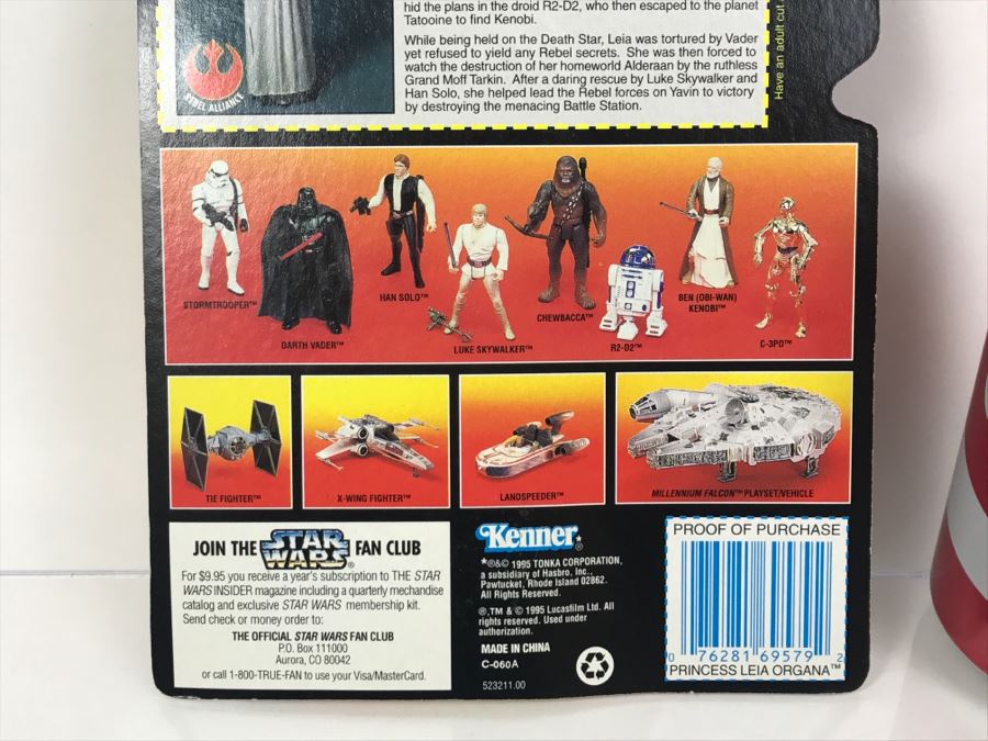 STAR WARS The Power Of The Force Princess Leia Organa Kenner Tonka Hasbro 1995 69570/69579 New On Card [Photo 10]