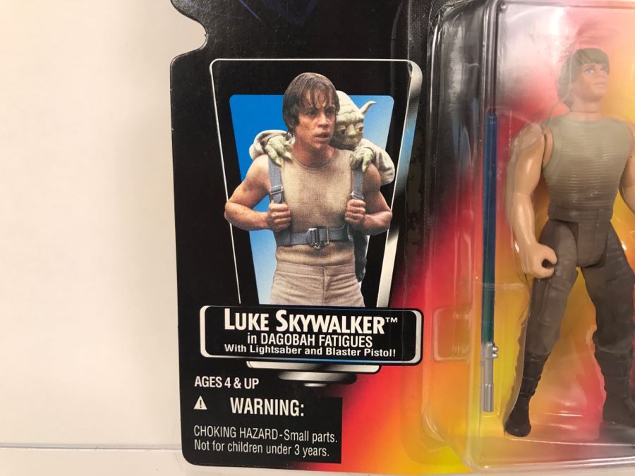 STAR WARS The Power Of The Force Luke Skywalker in Dagobah Fatigues Kenner Tonka Hasbro 1995 69570/69588 New On Card [Photo 6]