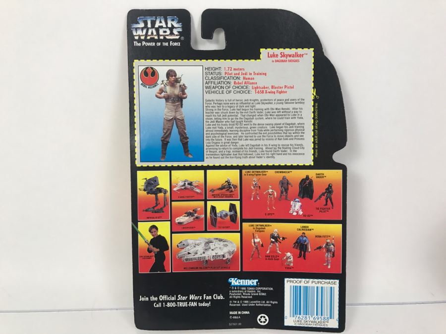 STAR WARS The Power Of The Force Luke Skywalker in Dagobah Fatigues Kenner Tonka Hasbro 1995 69570/69588 New On Card [Photo 7]