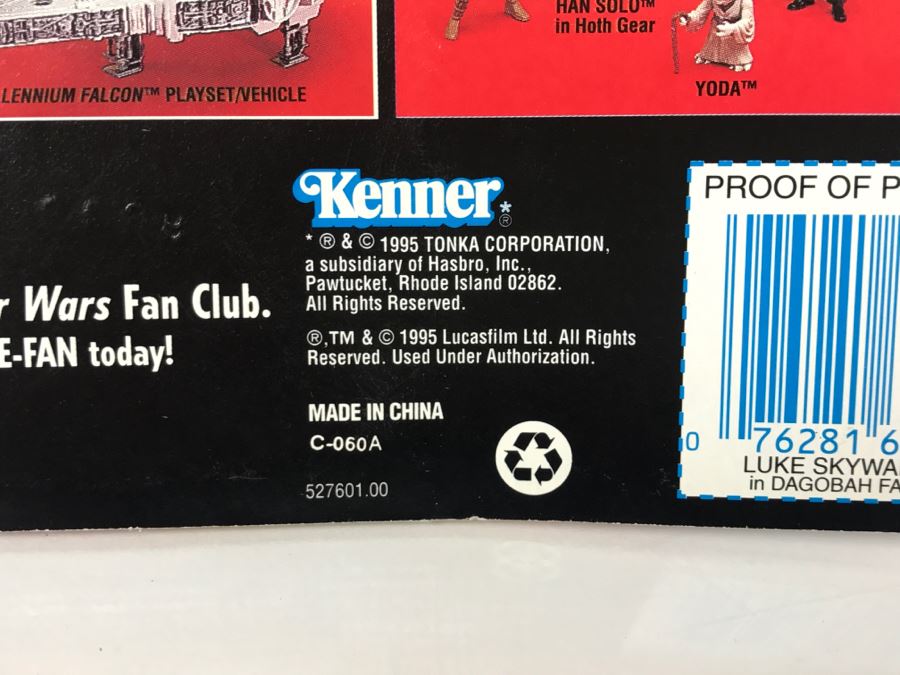 STAR WARS The Power Of The Force Luke Skywalker in Dagobah Fatigues Kenner Tonka Hasbro 1995 69570/69588 New On Card [Photo 10]