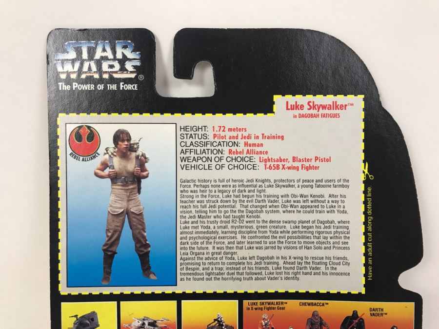 STAR WARS The Power Of The Force Luke Skywalker in Dagobah Fatigues Kenner Tonka Hasbro 1995 69570/69588 New On Card [Photo 8]
