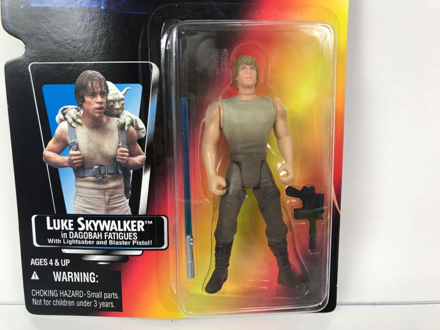 STAR WARS The Power Of The Force Luke Skywalker in Dagobah Fatigues Kenner Tonka Hasbro 1995 69570/69588 New On Card [Photo 4]