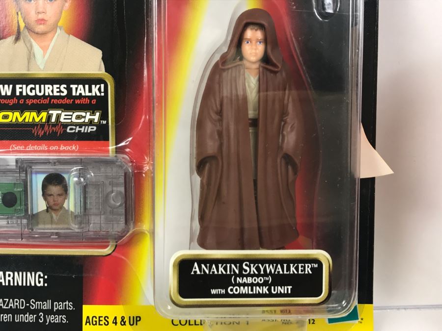 STAR WARS Episode 1 Anakin Skywalker Naboo With Comlink Unit CommTech Chip Collection 1 Hasbro 1999 84085/84112 New On Card [Photo 5]