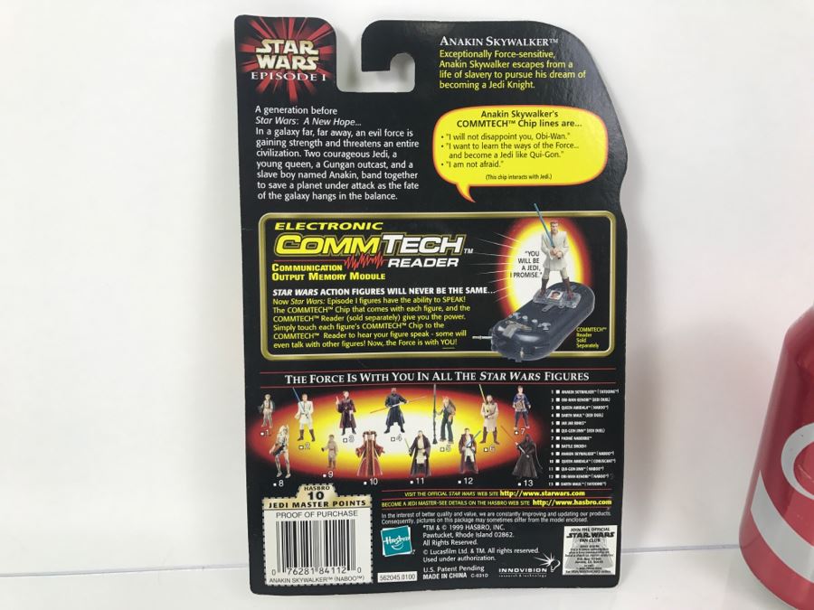 STAR WARS Episode 1 Anakin Skywalker Naboo With Comlink Unit CommTech Chip Collection 1 Hasbro 1999 84085/84112 New On Card [Photo 9]