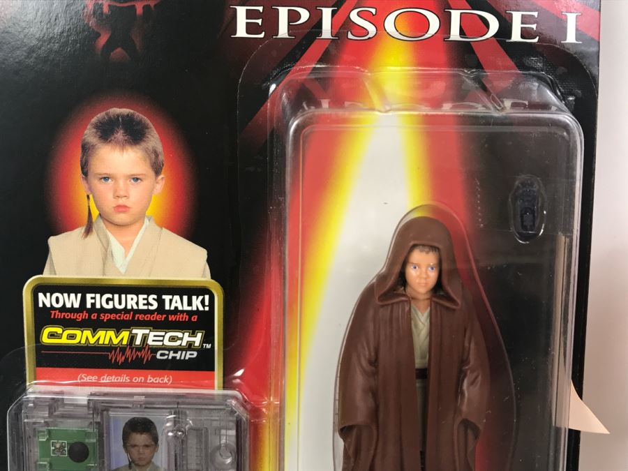 STAR WARS Episode 1 Anakin Skywalker Naboo With Comlink Unit CommTech Chip Collection 1 Hasbro 1999 84085/84112 New On Card [Photo 3]