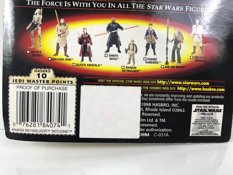 STAR WARS Episode 1 Anakin Skywalker Tatooine With Backpack and Grease Gun CommTech Chip Collection 1 Hasbro 1998 84085/84074 New On Card [Photo 11]