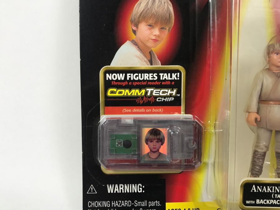 STAR WARS Episode 1 Anakin Skywalker Tatooine With Backpack and Grease Gun CommTech Chip Collection 1 Hasbro 1998 84085/84074 New On Card [Photo 6]