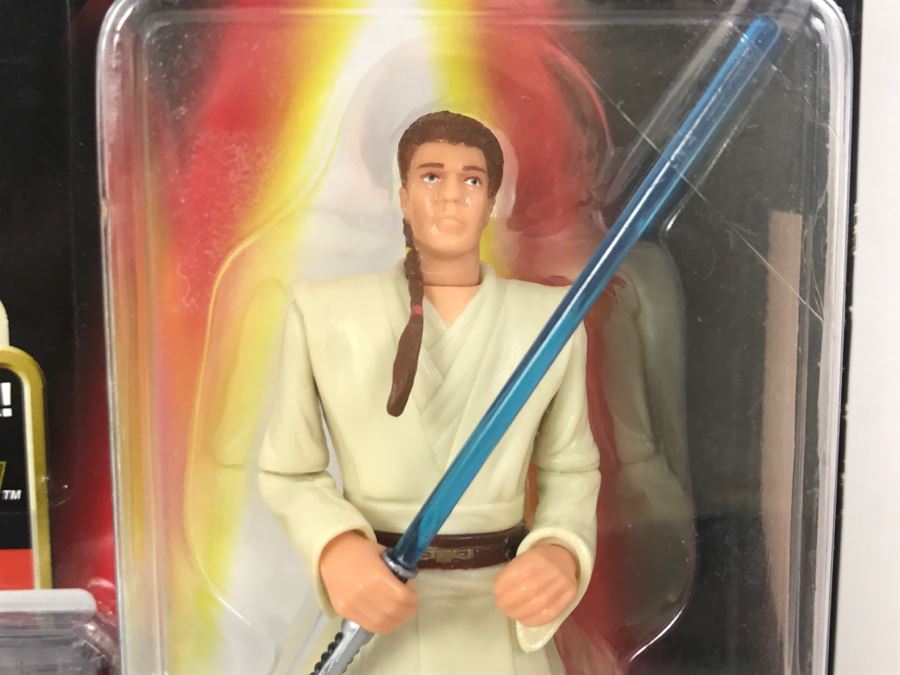 STAR WARS Episode 1 Obi-Wan Kenobi Jedi Duel With LightSaber CommTech Chip Collection 1 Hasbro 1998 84085/84073 New On Card [Photo 5]