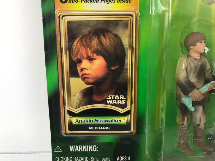 STAR WARS The Power Of The Jedi Collection 1 Anakin Skywalker Mechanic Jedi Force File Hasbro 2000 84445 New On Card [Photo 7]