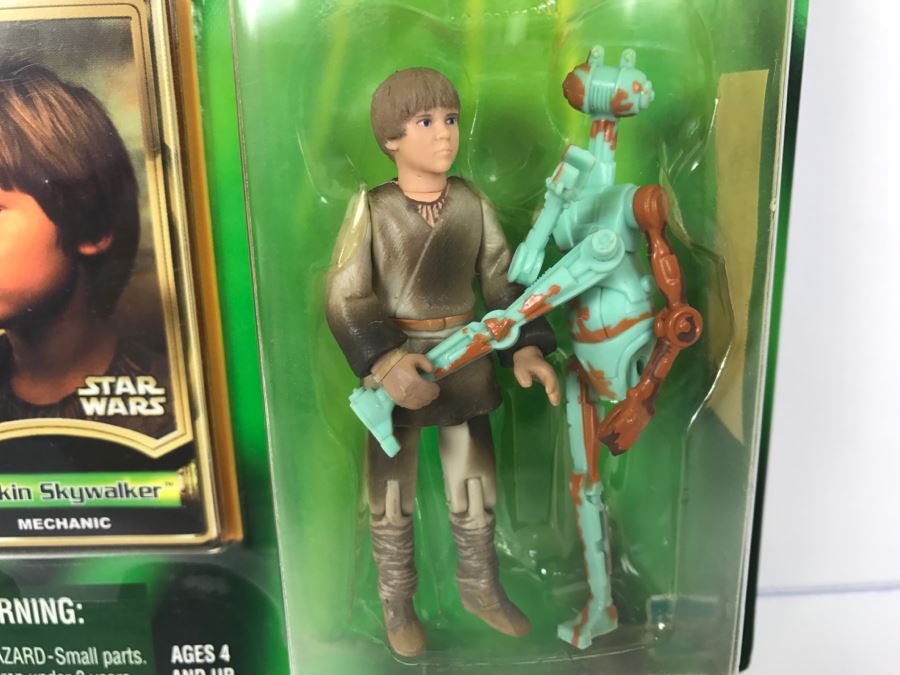 STAR WARS The Power Of The Jedi Collection 1 Anakin Skywalker Mechanic Jedi Force File Hasbro 2000 84445 New On Card [Photo 6]