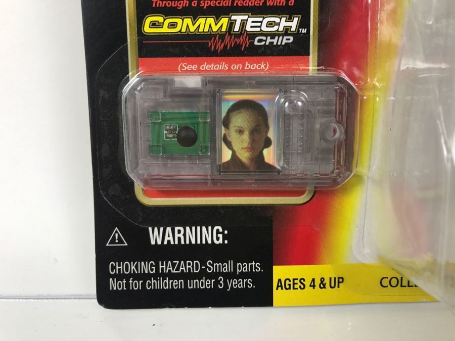 STAR WARS Episode 1 Queen Amidala Naboo with Blaster Pistols CommTech Chip Collection 1 Hasbro 1998 84085/84078 New On Card [Photo 6]