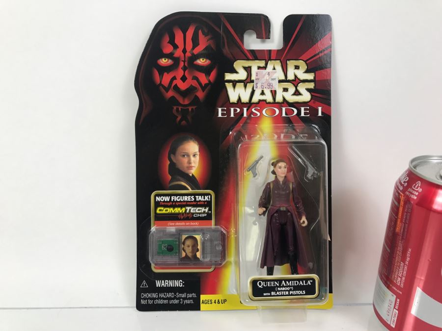 STAR WARS Episode 1 Queen Amidala Naboo with Blaster Pistols CommTech Chip Collection 1 Hasbro 1998 84085/84078 New On Card [Photo 1]