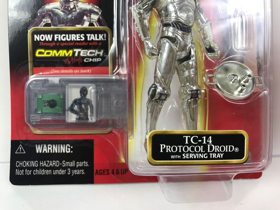 STAR WARS Episode 1 TC-14 Protocol Droid with Serving Tray CommTech Chip Collection 3 Hasbro 1999 84105/84276 New On Card [Photo 4]