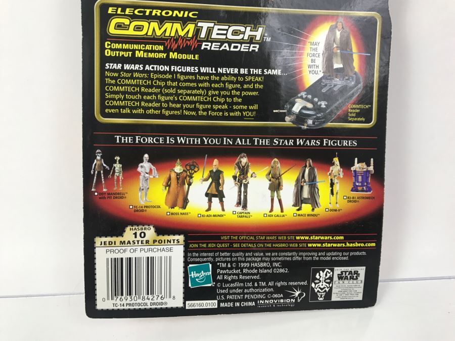 STAR WARS Episode 1 TC-14 Protocol Droid with Serving Tray CommTech Chip Collection 3 Hasbro 1999 84105/84276 New On Card [Photo 12]