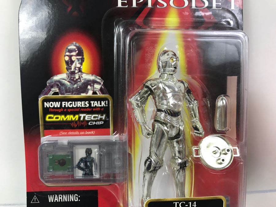 STAR WARS Episode 1 TC-14 Protocol Droid with Serving Tray CommTech Chip Collection 3 Hasbro 1999 84105/84276 New On Card [Photo 3]
