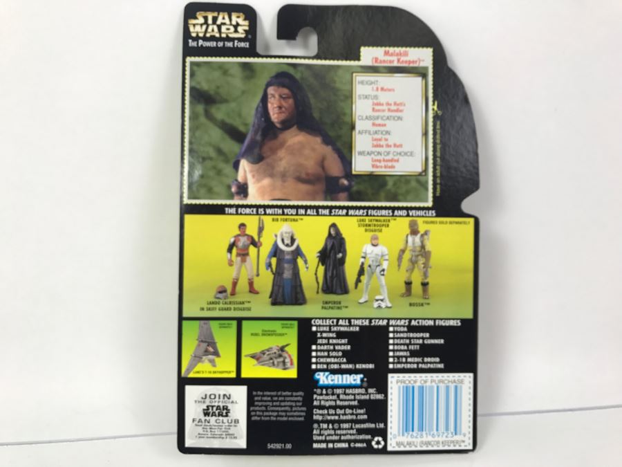 STAR WARS The Power Of The Force Malakili Rancor Keeper Collection 2 Kenner Hasbro 1997 69605/69723  New On Card [Photo 9]