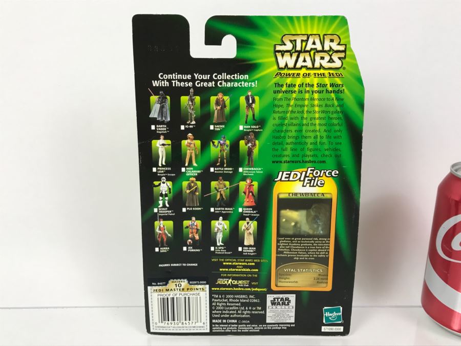 STAR WARS The Power Of The Jedi Collection 1 Chewbacca Jedi Force File Hasbro 2000 84445 New On Card [Photo 9]