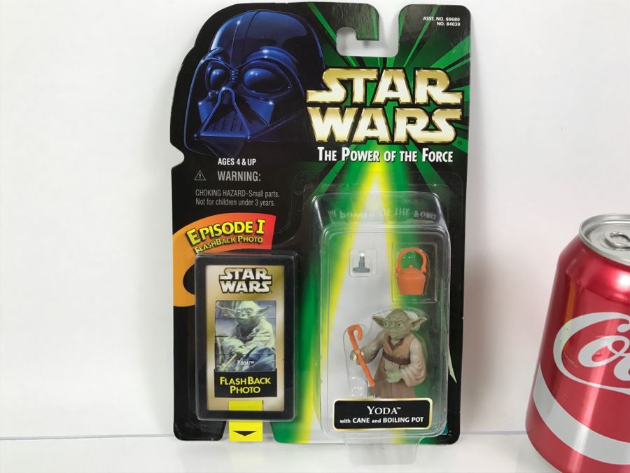 STAR WARS The Power Of The Force Yoda With Cane And Boiling Pot Episode 1 FlashBack Photo Kenner Hasbro 1998 69680/84039 New On Card [Photo 1]