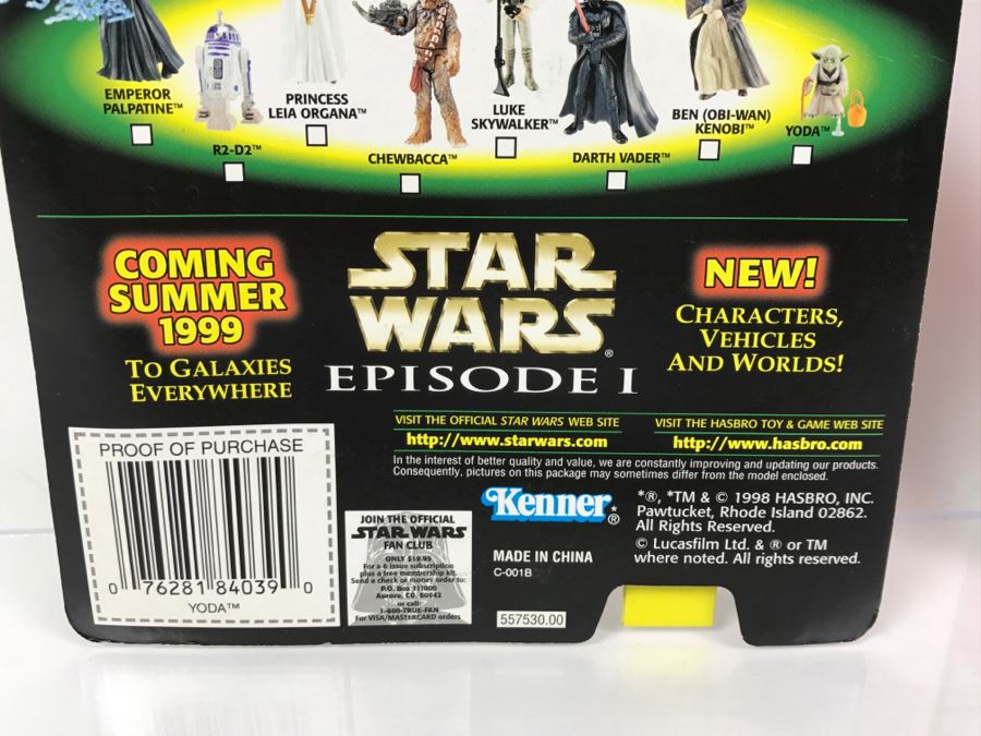 STAR WARS The Power Of The Force Yoda With Cane And Boiling Pot Episode 1 FlashBack Photo Kenner Hasbro 1998 69680/84039 New On Card [Photo 12]