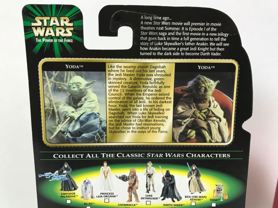 STAR WARS The Power Of The Force Yoda With Cane And Boiling Pot Episode 1 FlashBack Photo Kenner Hasbro 1998 69680/84039 New On Card [Photo 11]