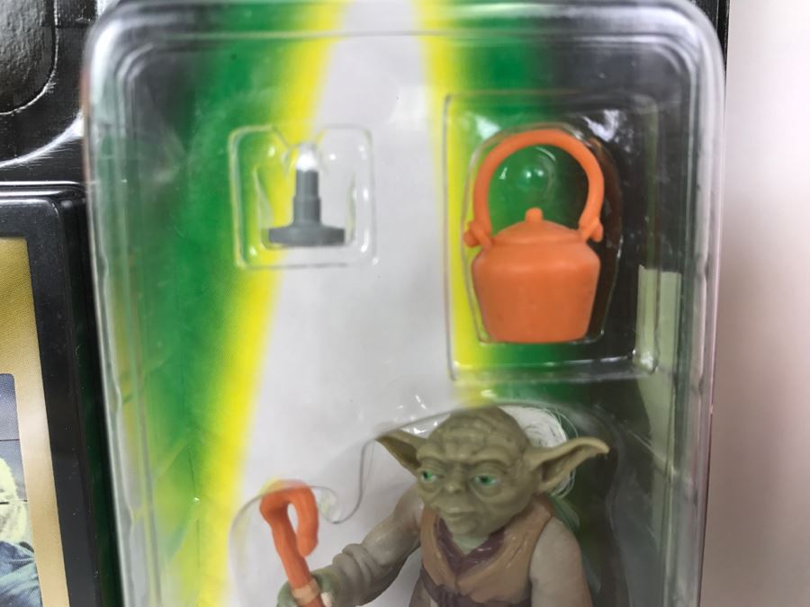 STAR WARS The Power Of The Force Yoda With Cane And Boiling Pot Episode 1 FlashBack Photo Kenner Hasbro 1998 69680/84039 New On Card [Photo 5]