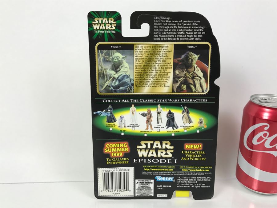 STAR WARS The Power Of The Force Yoda With Cane And Boiling Pot Episode 1 FlashBack Photo Kenner Hasbro 1998 69680/84039 New On Card [Photo 10]