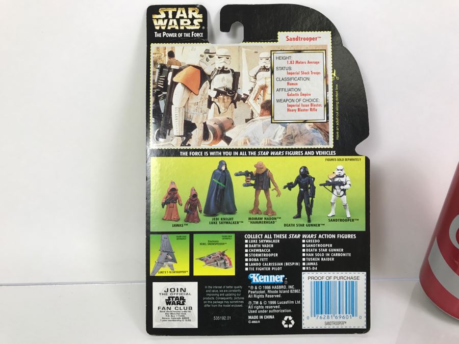 STAR WARS The Power Of The Force Sandtrooper with Heavy Blaster Rifle Collection 1 Kenner Hasbro 1996  69570/69601 New On Card [Photo 12]