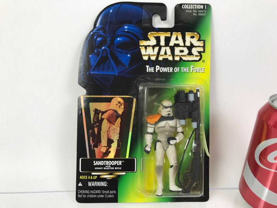 STAR WARS The Power Of The Force Sandtrooper with Heavy Blaster Rifle Collection 1 Kenner Hasbro 1996  69570/69601 New On Card [Photo 1]