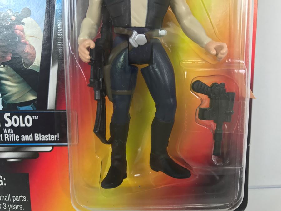 STAR WARS The Power Of The Force Han Solo With Heavy Assault Rifle and Blaster Kenner Tonka Hasbro 1995  69570/69577 New On Card [Photo 6]