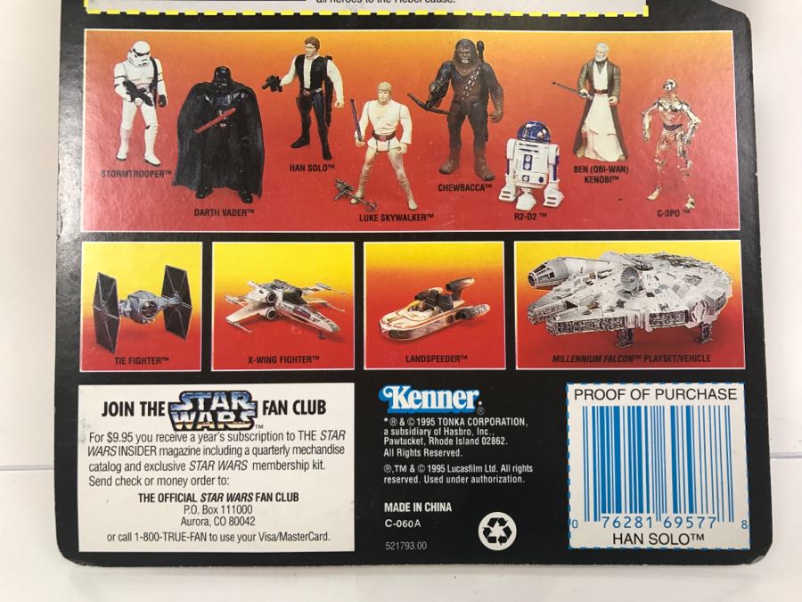 STAR WARS The Power Of The Force Han Solo With Heavy Assault Rifle and Blaster Kenner Tonka Hasbro 1995  69570/69577 New On Card [Photo 11]