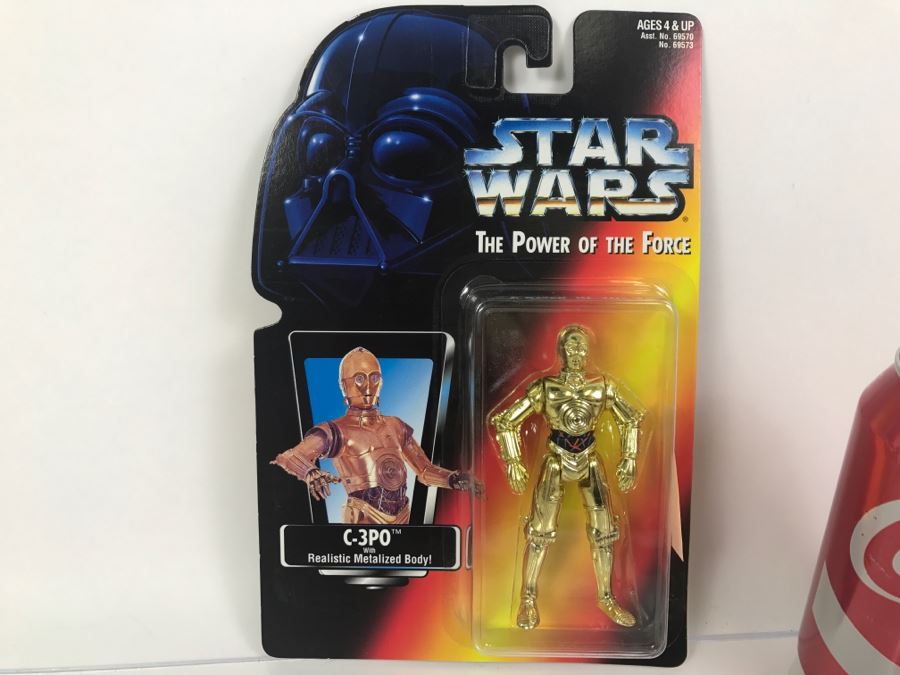 STAR WARS The Power Of The Force C-3PO with Realistic Metalized Body Kenner Tonka Hasbro 1995  69570/69573  New On Card [Photo 1]