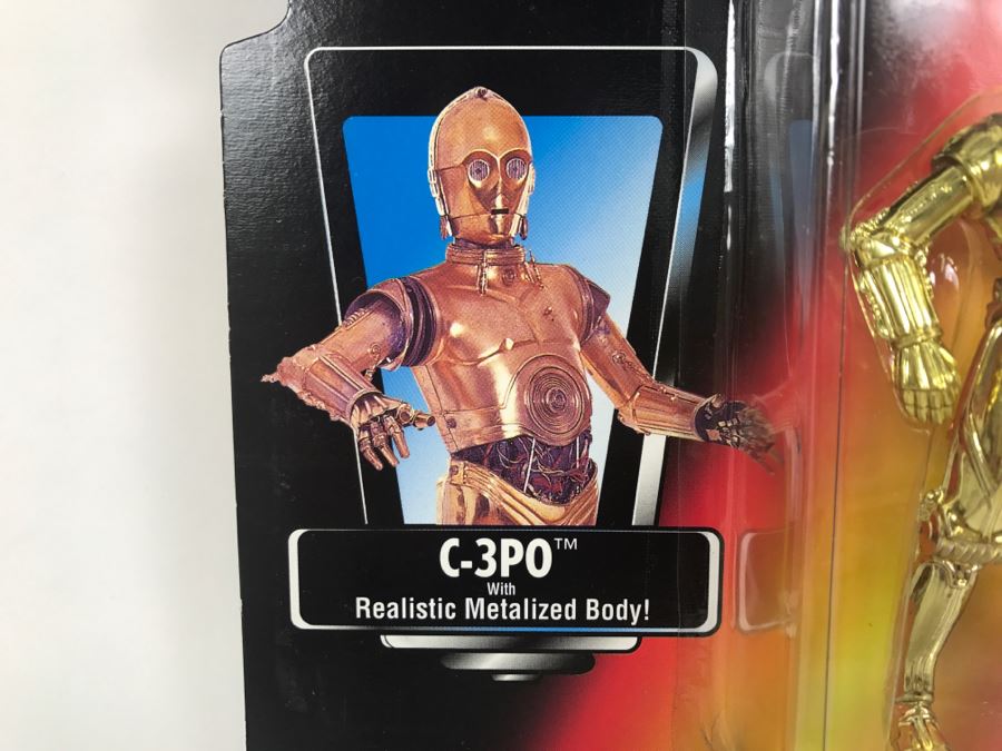 STAR WARS The Power Of The Force C-3PO with Realistic Metalized Body Kenner Tonka Hasbro 1995  69570/69573  New On Card [Photo 7]