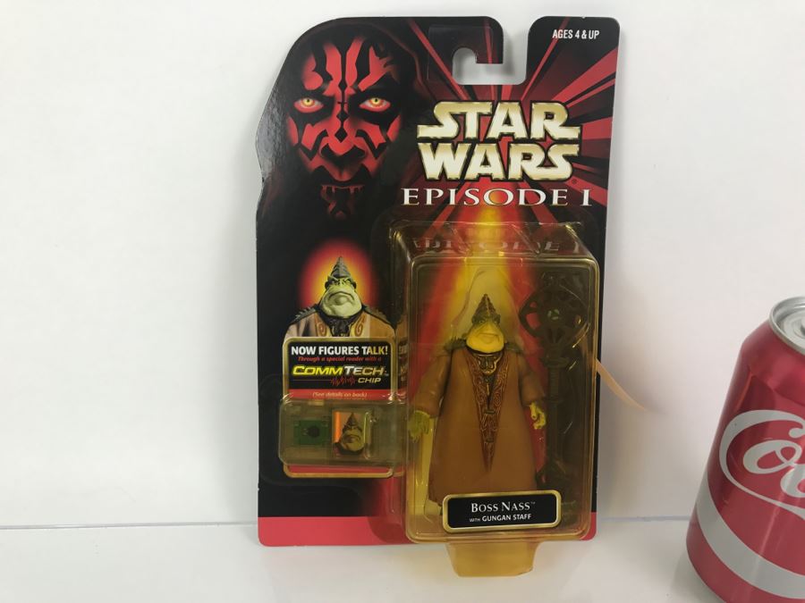 STAR WARS Episode 1 Boss Nass With Gungan Staff CommTech Chip Collection 3 Hasbro 1998 84105/84119 New On Card [Photo 1]