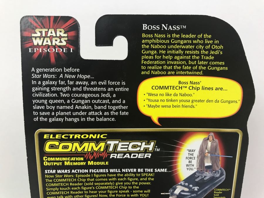 STAR WARS Episode 1 Boss Nass With Gungan Staff CommTech Chip Collection 3 Hasbro 1998 84105/84119 New On Card [Photo 11]