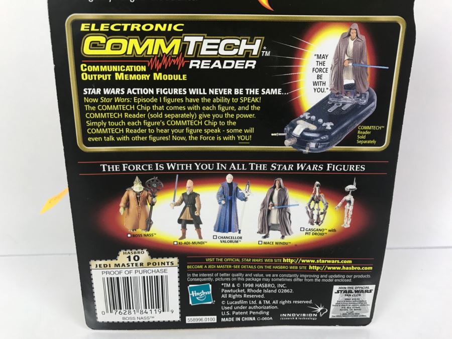 STAR WARS Episode 1 Boss Nass With Gungan Staff CommTech Chip Collection 3 Hasbro 1998 84105/84119 New On Card [Photo 12]