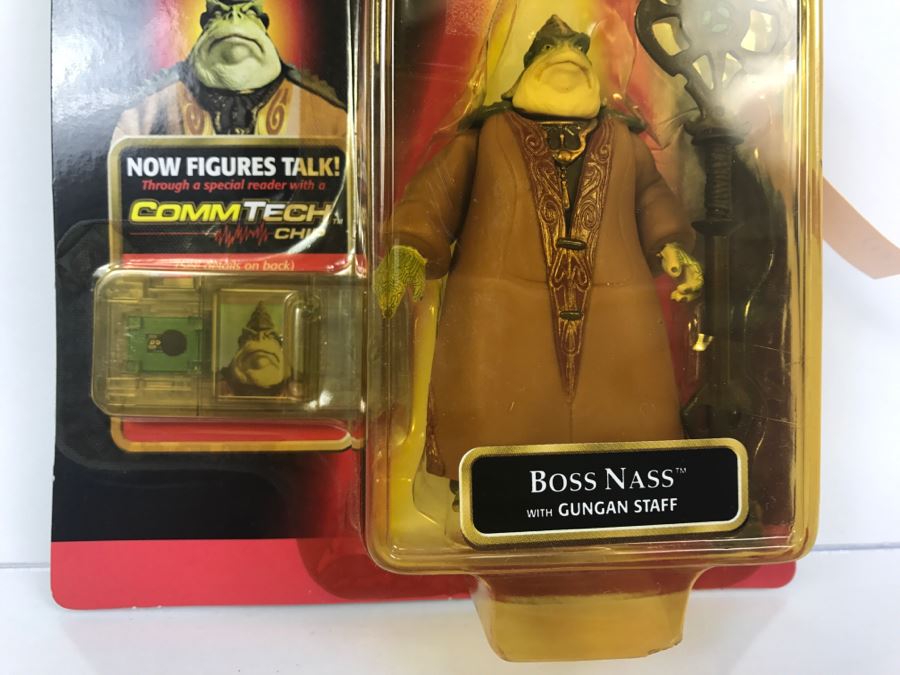 STAR WARS Episode 1 Boss Nass With Gungan Staff CommTech Chip Collection 3 Hasbro 1998 84105/84119 New On Card [Photo 4]