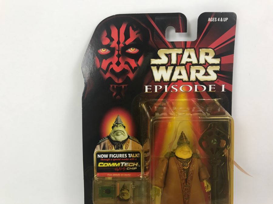 STAR WARS Episode 1 Boss Nass With Gungan Staff CommTech Chip Collection 3 Hasbro 1998 84105/84119 New On Card [Photo 2]