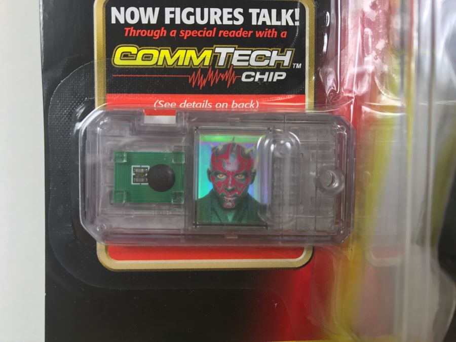 STAR WARS Episode 1 Darth Maul Jedi Duel With Double-Sided Lightsaber CommTech Chip Collection 1 Hasbro 1998 84085/84088 New On Card [Photo 8]