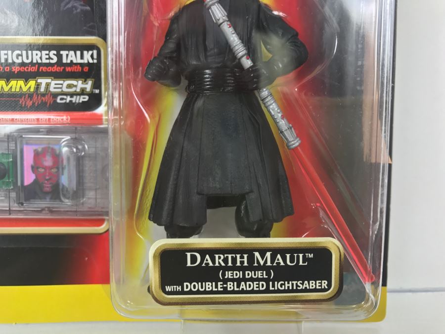 STAR WARS Episode 1 Darth Maul Jedi Duel With Double-Sided Lightsaber CommTech Chip Collection 1 Hasbro 1998 84085/84088 New On Card [Photo 6]