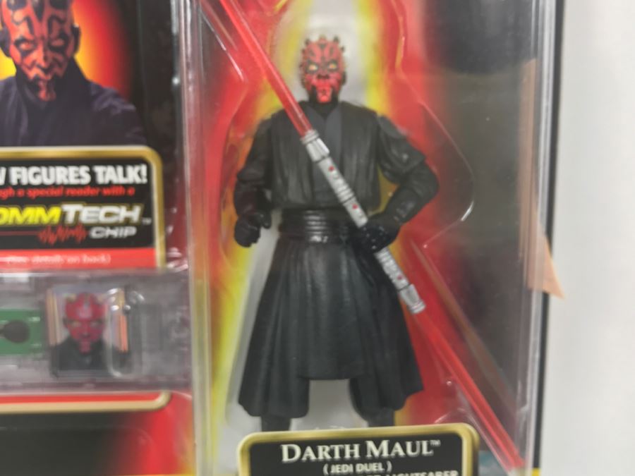 STAR WARS Episode 1 Darth Maul Jedi Duel With Double-Sided Lightsaber CommTech Chip Collection 1 Hasbro 1998 84085/84088 New On Card [Photo 6]