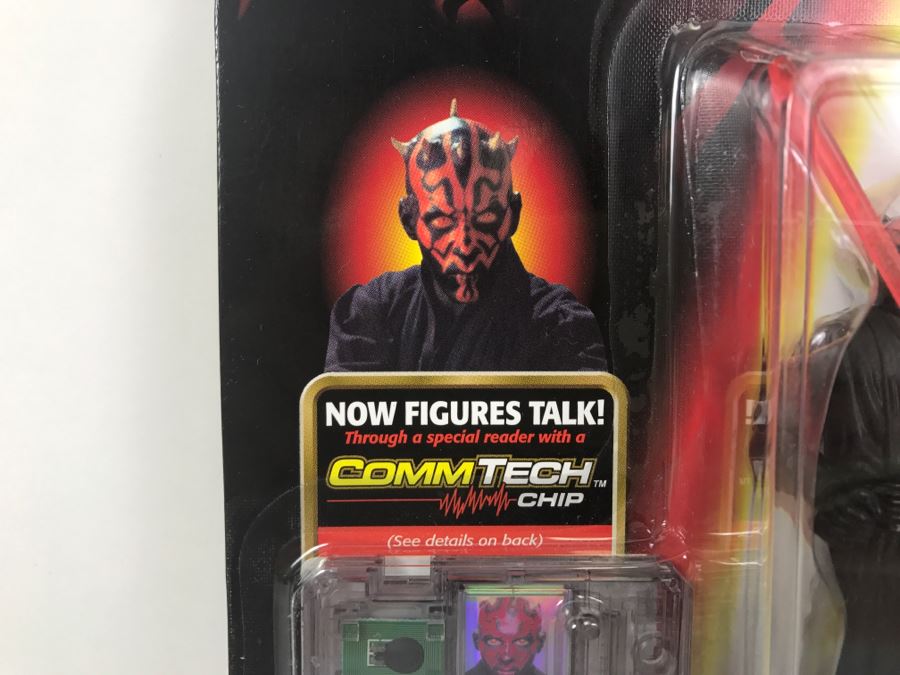 STAR WARS Episode 1 Darth Maul Jedi Duel With Double-Sided Lightsaber CommTech Chip Collection 1 Hasbro 1998 84085/84088 New On Card [Photo 9]