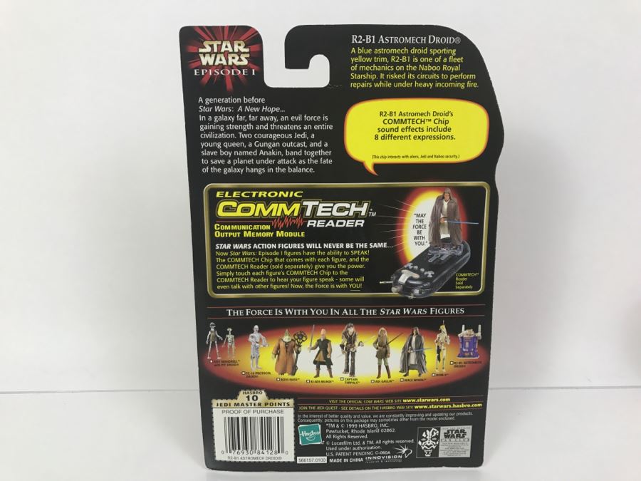 STAR WARS Episode 1 R2-B1 Astromech Droid With Poer Harness CommTech Chip Collection 3 Hasbro 1999 84105/84128 New On Card [Photo 12]
