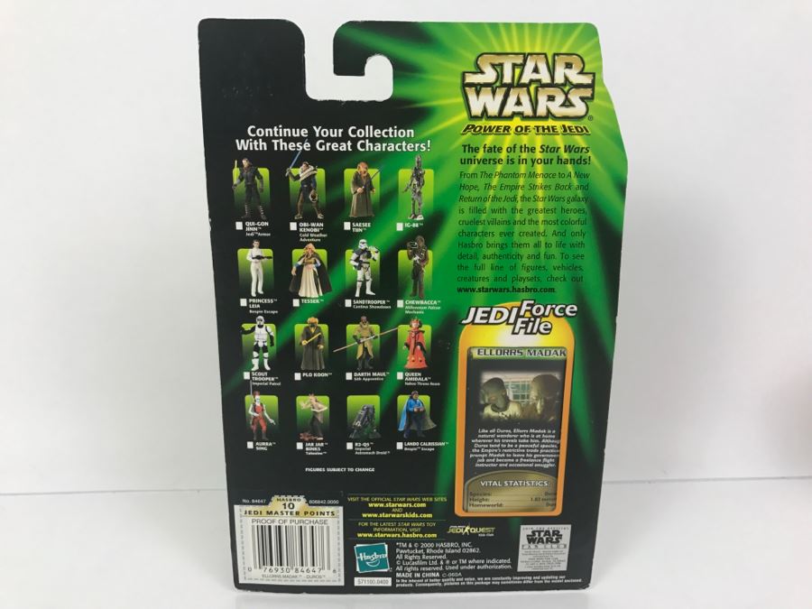 STAR WARS The Power Of The Jedi Collection 2 Ellorrs Madak Fan Choice No 1 Jedi Force File Hasbro 2000 84455 New On Card [Photo 9]