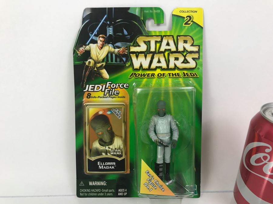 STAR WARS The Power Of The Jedi Collection 2 Ellorrs Madak Fan Choice No 1 Jedi Force File Hasbro 2000 84455 New On Card [Photo 1]