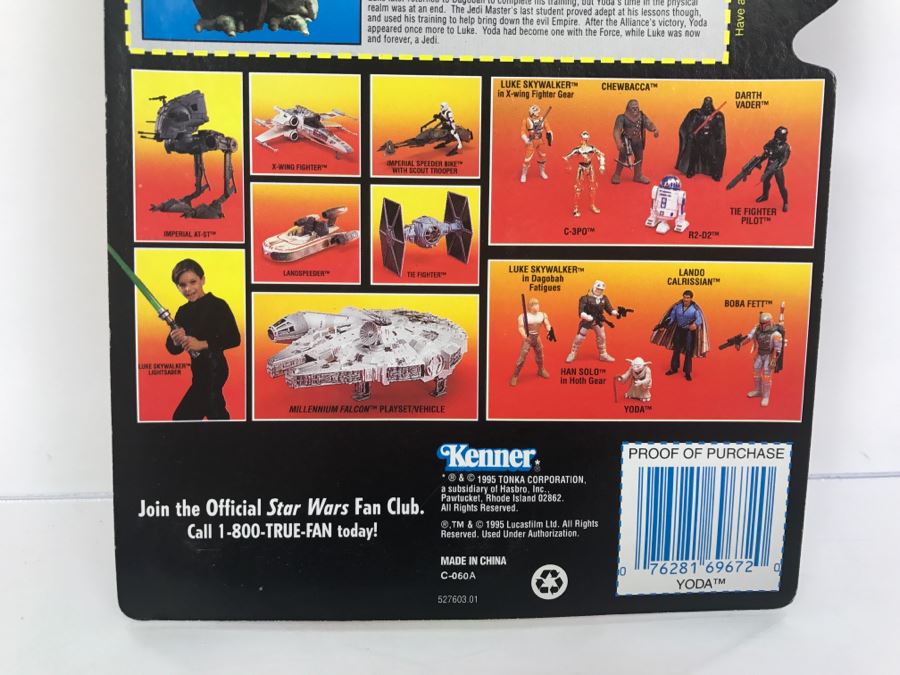 STAR WARS The Power Of The Force Yoda Jedi Trainer Backpack And Gimer Stick Kenner Tonka Hasbro 1995 69605/69672 New On Card [Photo 8]