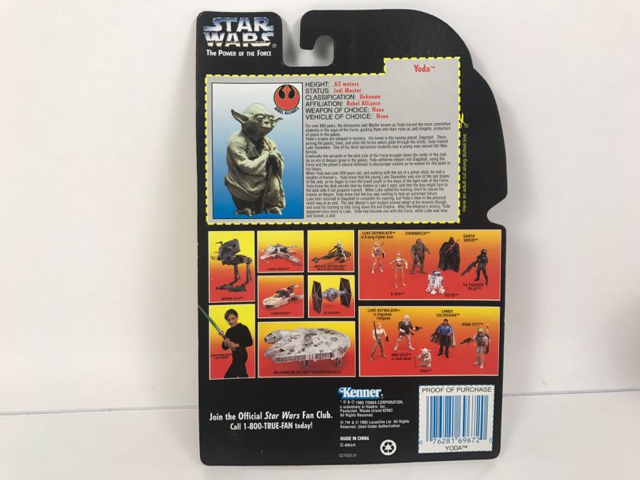 STAR WARS The Power Of The Force Yoda Jedi Trainer Backpack And Gimer Stick Kenner Tonka Hasbro 1995 69605/69672 New On Card [Photo 7]