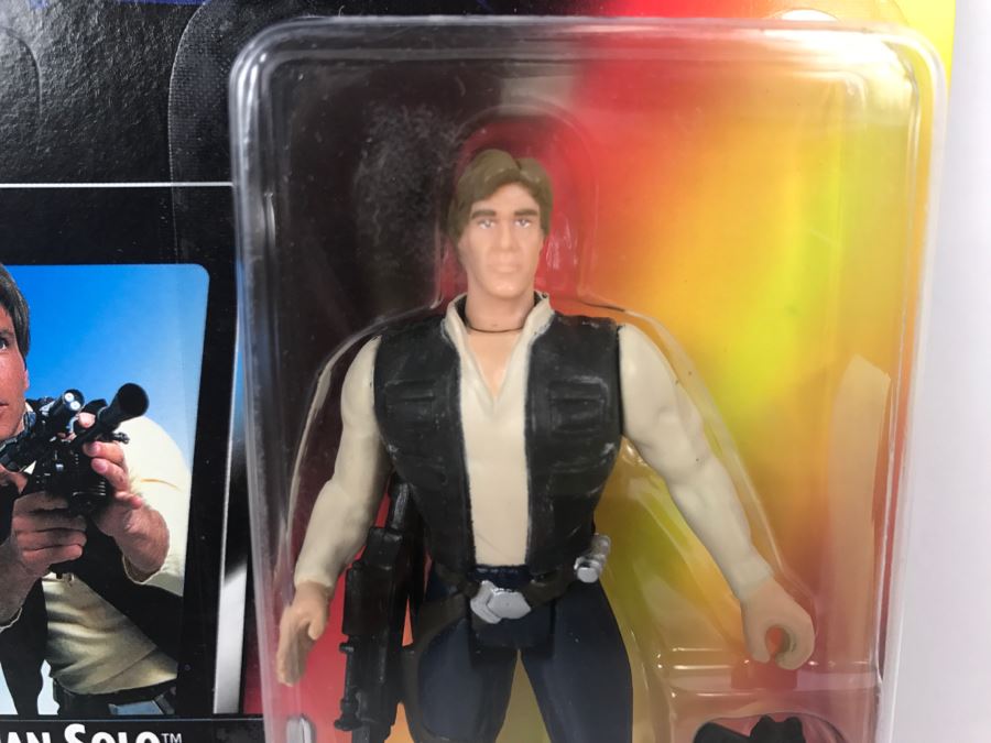 STAR WARS The Power Of The Force Han Solo With Heavy Assault Rifle and Blaster Kenner Tonka Hasbro 1995  69570/69577 New On Card [Photo 5]