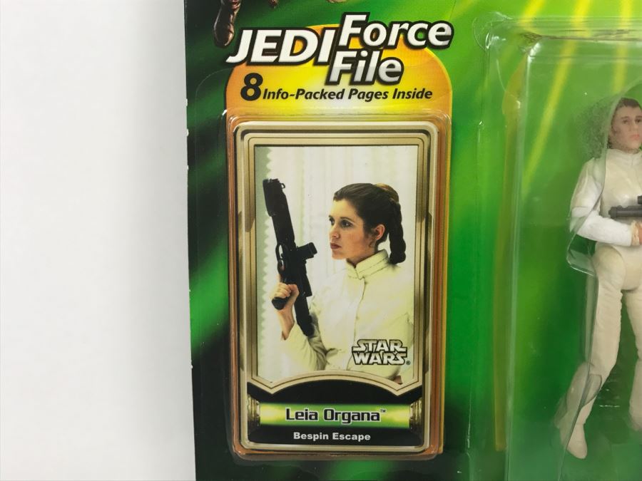 STAR WARS The Power Of The Jedi Collection 1 Leia Organa Bespin Escape Jedi Force File Hasbro 2000 84445 New On Card [Photo 6]